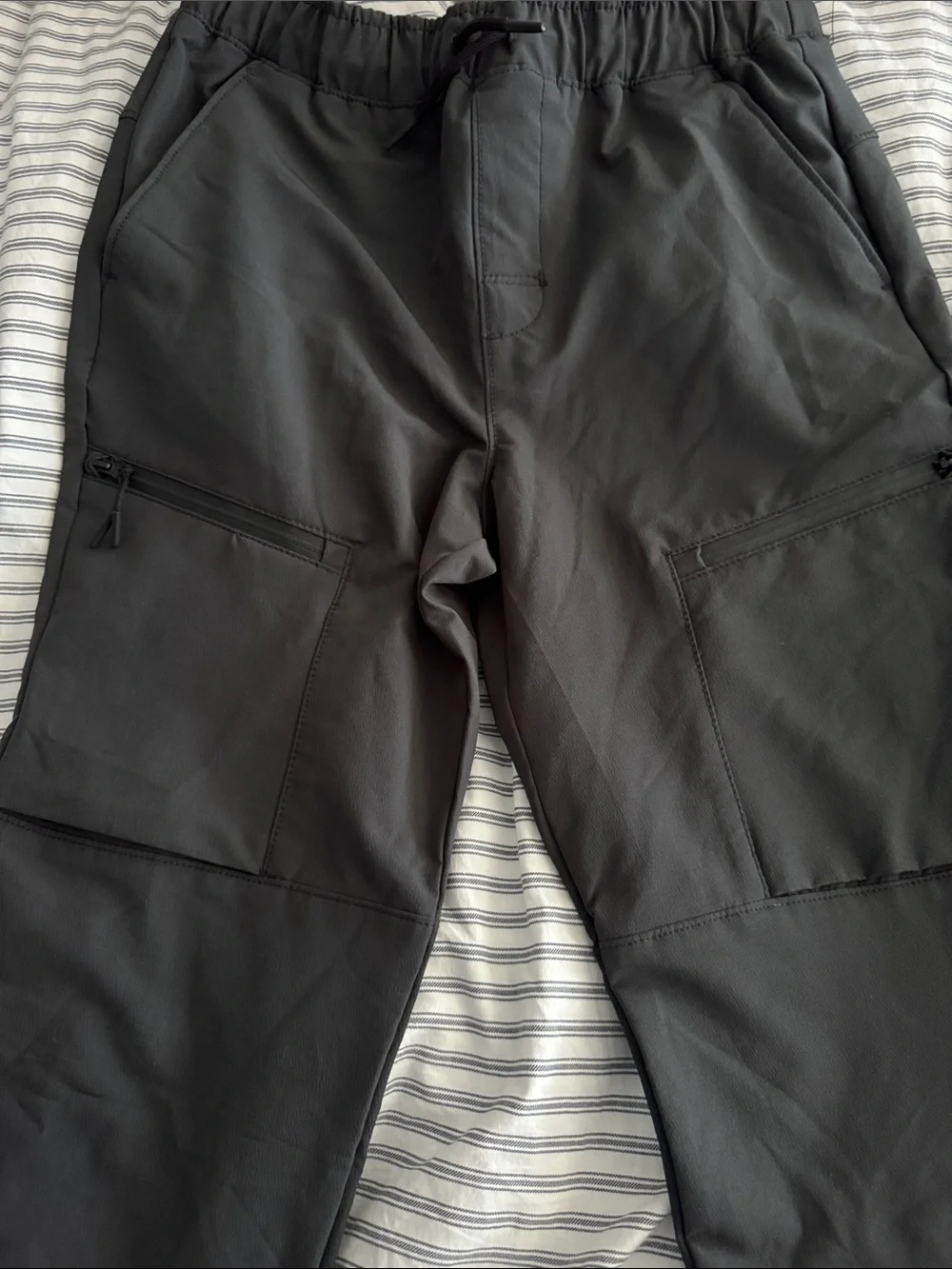 Boys Charcoal Utility Cargo Pants - Elastic Waist old navy xl 14/16